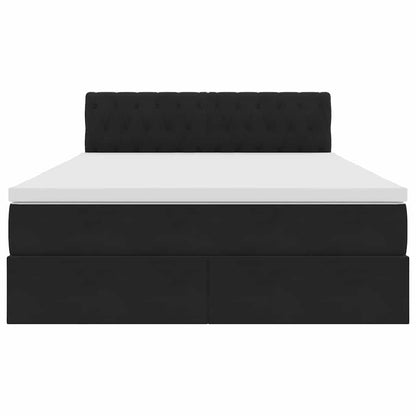 Letto con Contenitore con materasso Nero 140 x 190 cm Velluto | homemem39