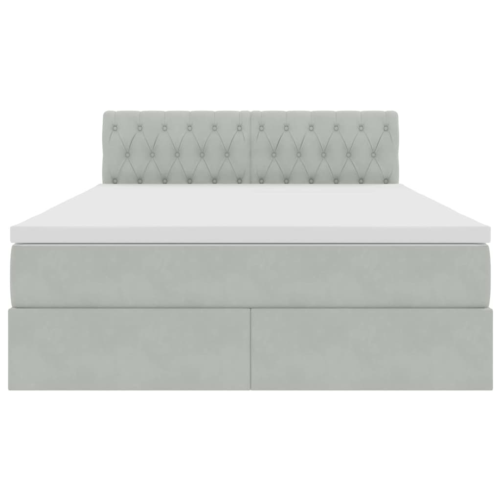 Letto con Contenitore Grigio chiaro 140 x 200 cm Velluto | homemem39