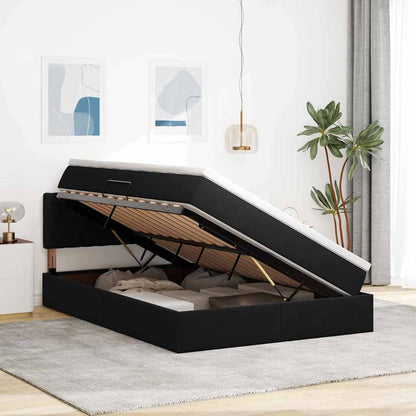 Letto con Contenitore con materasso Nero 140 x 200 cm Velluto | homemem39