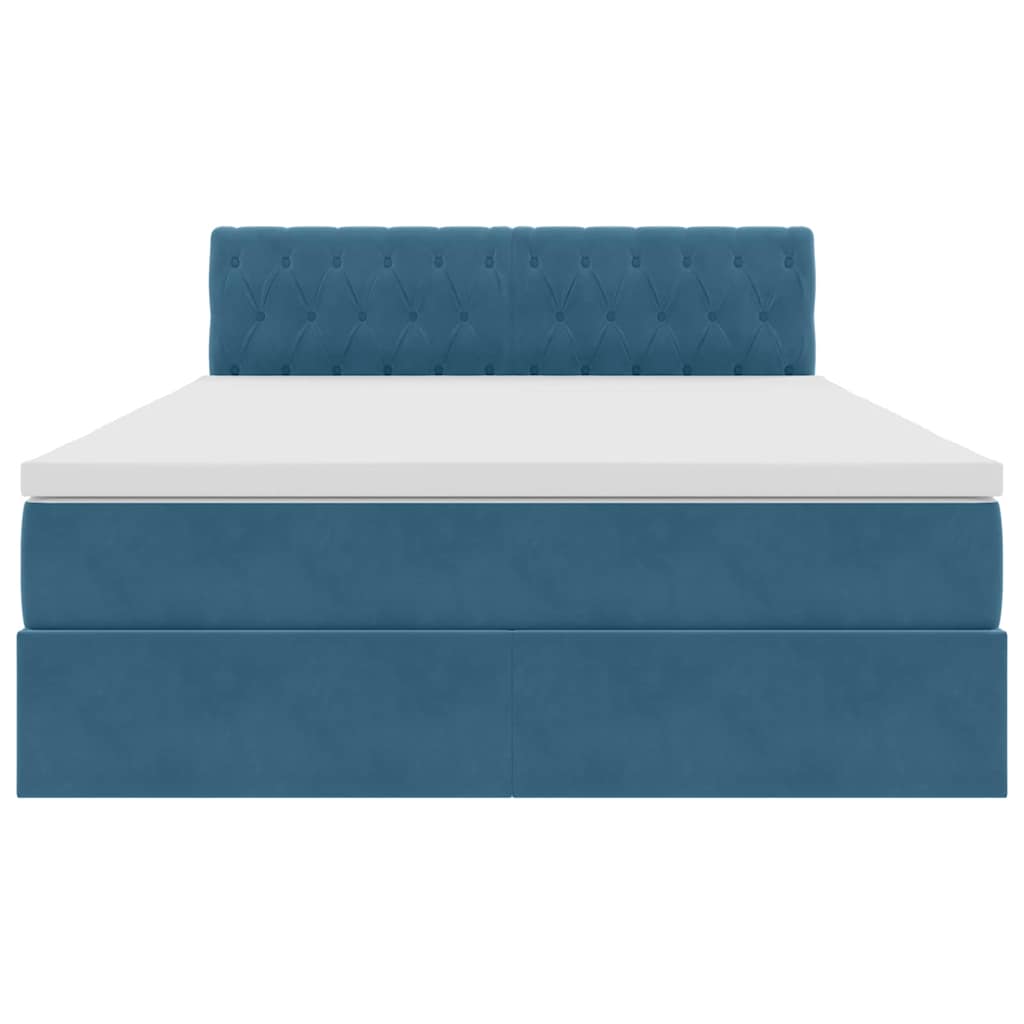Letto con Contenitore Blu Scuro 140 x 200 cm Velluto | homemem39