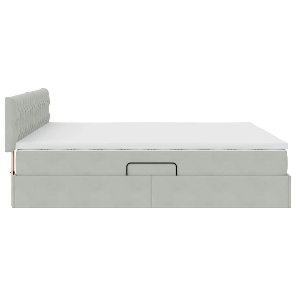Letto con Contenitore Grigio chiaro 160 x 200 cm Velluto | homemem39