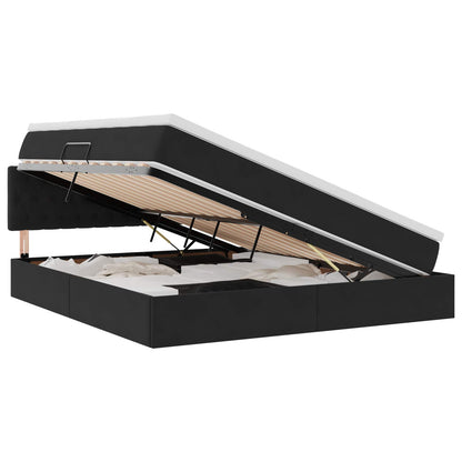 Letto con Contenitore con materasso Nero 160 x 200 cm Velluto | homemem39