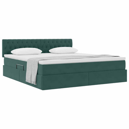 Letto con Contenitore Verde Scuro 160 x 200 cm Velluto | homemem39