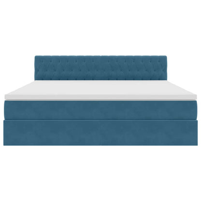 Letto con Contenitore Blu Scuro 160 x 200 cm Velluto | homemem39