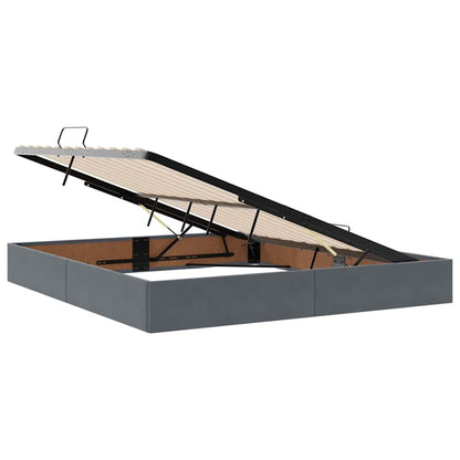 Letto con Contenitore Grigio scuro 180 x 200 cm Velluto | homemem39