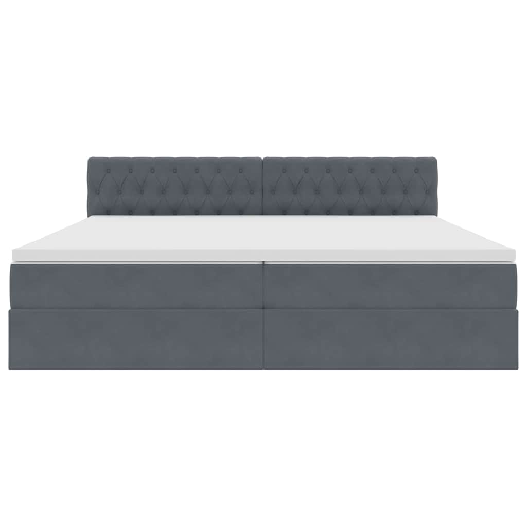 Letto con Contenitore Grigio scuro 200 x 200 cm Velluto | homemem39