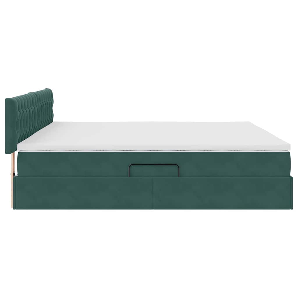 Letto con Contenitore Verde Scuro 200 x 200 cm Velluto | homemem39