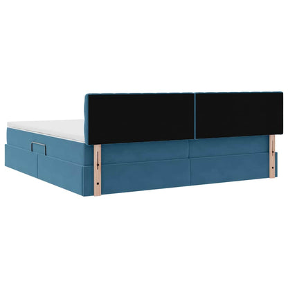 Letto con Contenitore Blu Scuro 200 x 200 cm Velluto | homemem39