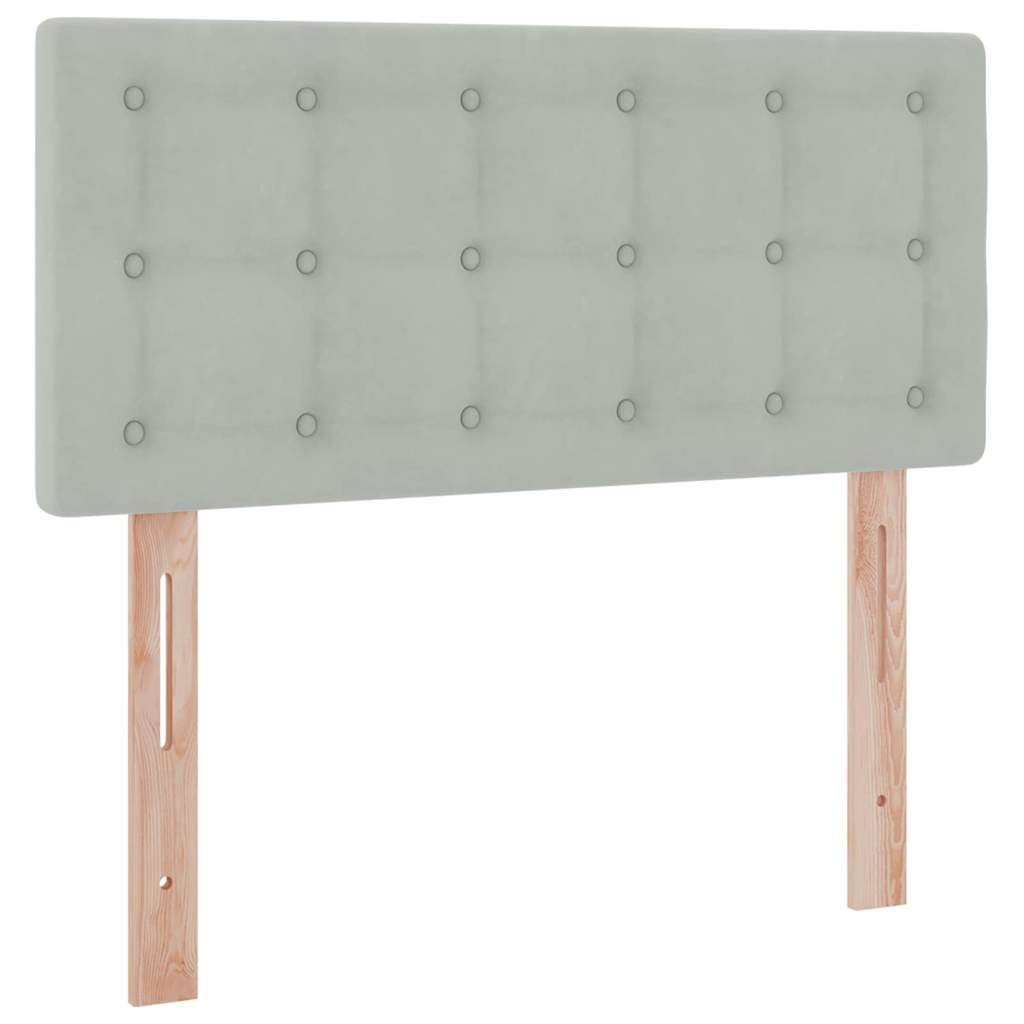 Letto con Contenitore Grigio chiaro 90 x 190 cm Velluto | homemem39