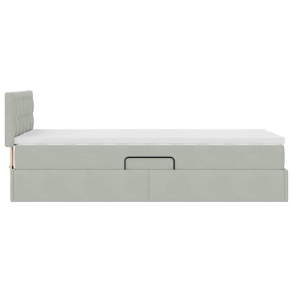 Letto con Contenitore Grigio chiaro 90 x 190 cm Velluto | homemem39