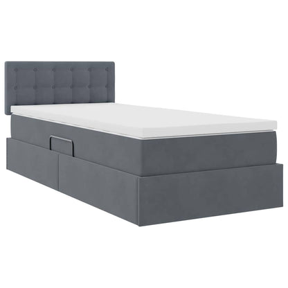 Letto con Contenitore Grigio scuro 90 x 190 cm Velluto | homemem39