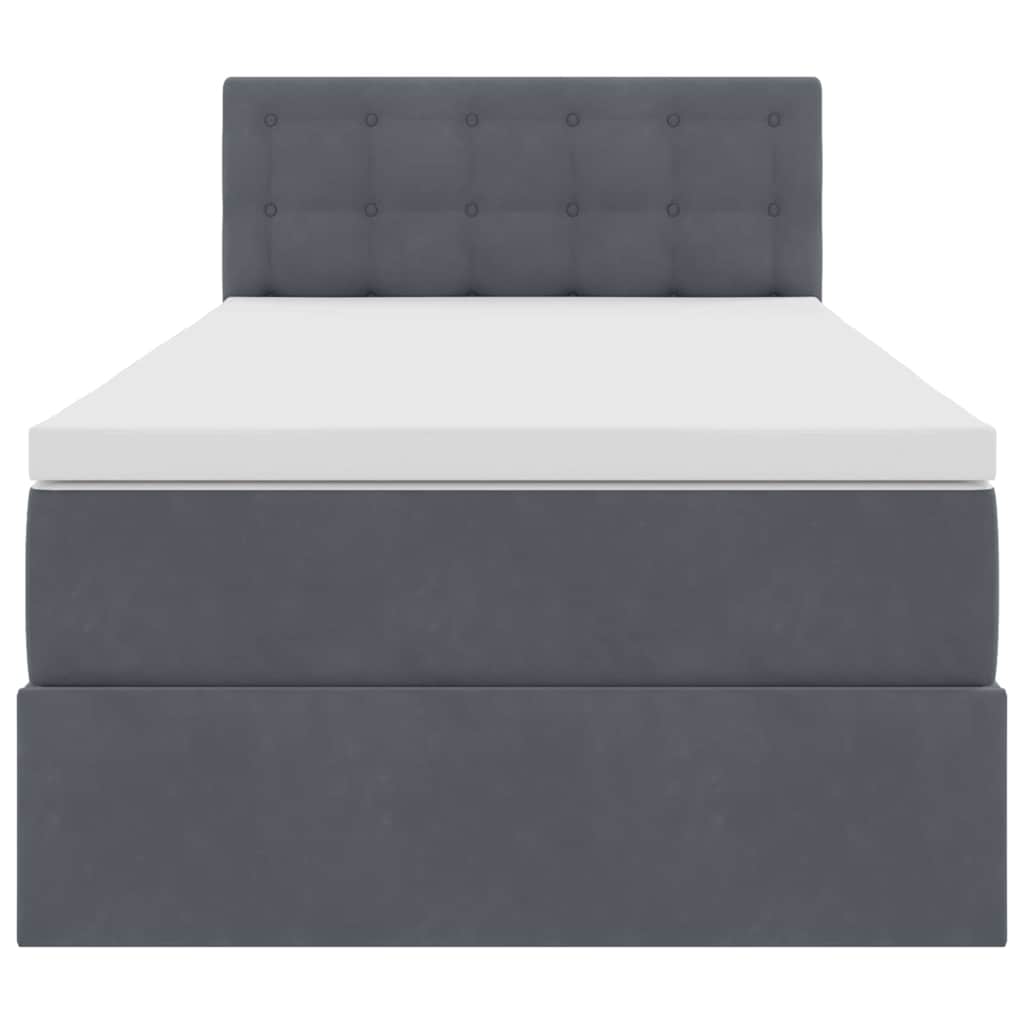 Letto con Contenitore Grigio scuro 90 x 200 cm Velluto | homemem39