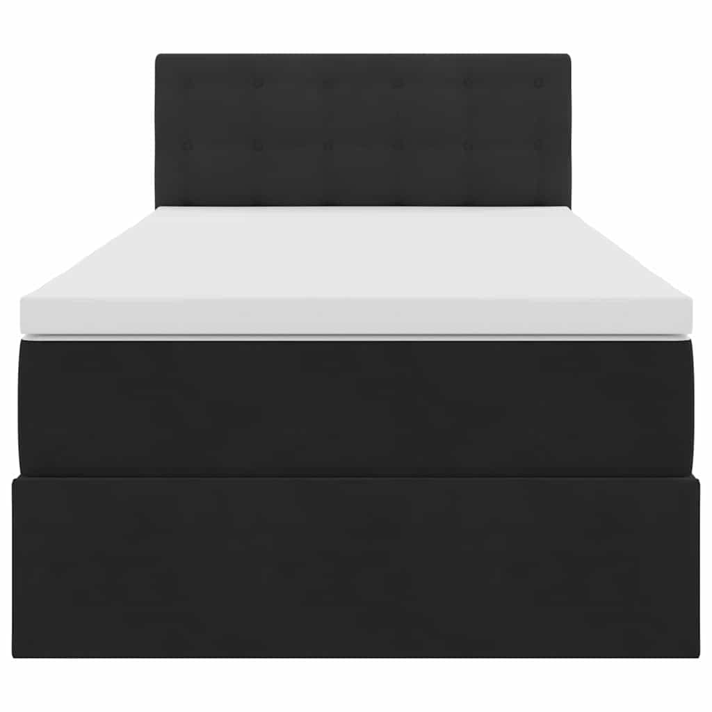 Letto con Contenitore con materasso Nero 90 x 200 cm Velluto | homemem39