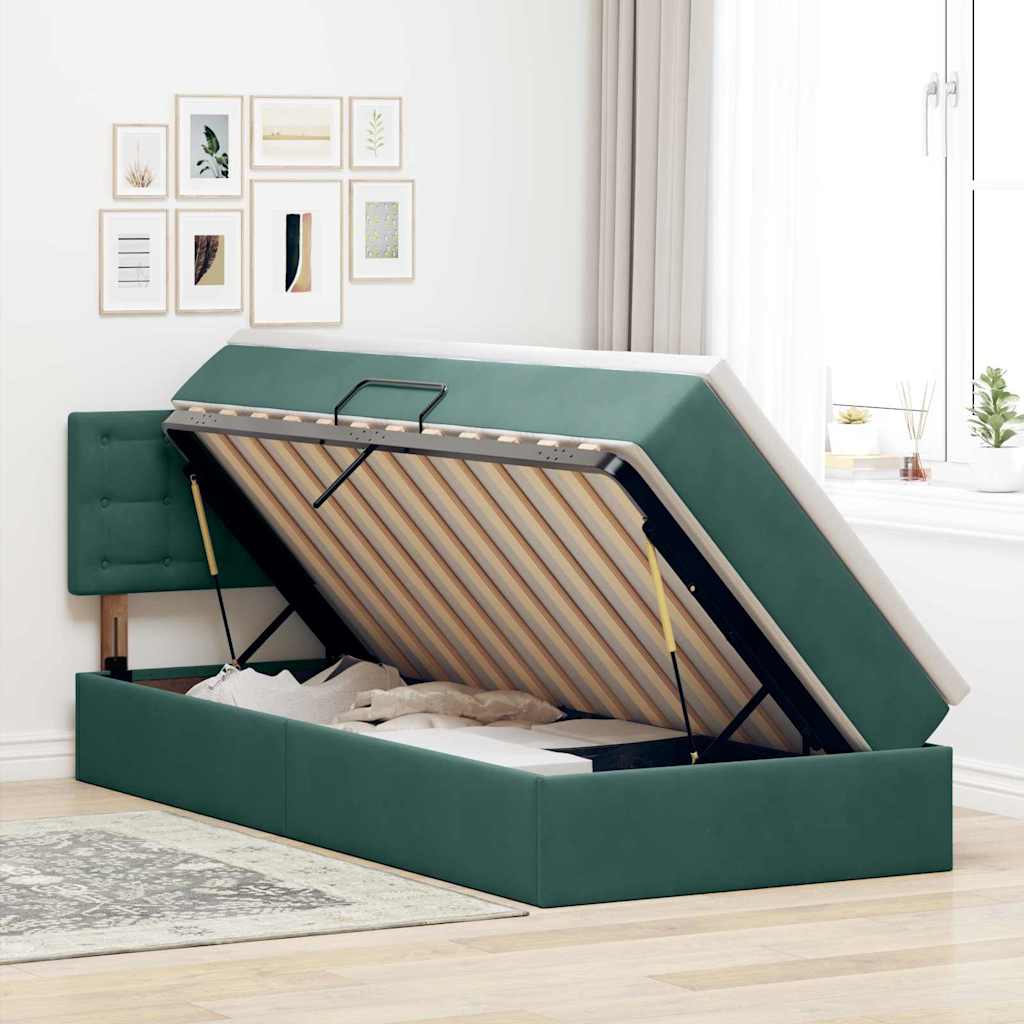 Letto con Contenitore Verde Scuro 90 x 200 cm Velluto | homemem39