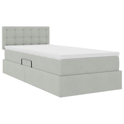 Letto con Contenitore Grigio chiaro 100 x 200 cm Velluto | homemem39