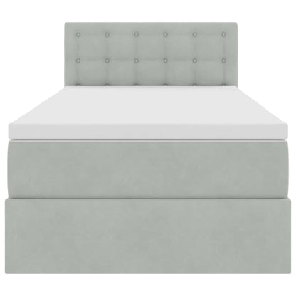 Letto con Contenitore Grigio chiaro 100 x 200 cm Velluto | homemem39