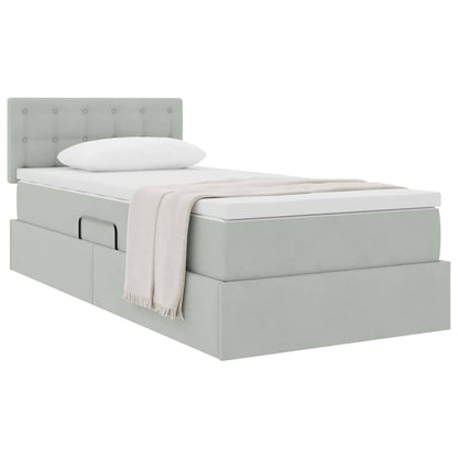 Letto con Contenitore Grigio chiaro 100 x 200 cm Velluto | homemem39