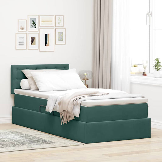 Letto con Contenitore Verde Scuro 100 x 200 cm Velluto | homemem39
