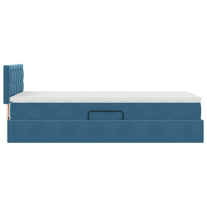 Letto con Contenitore Blu Scuro 100 x 200 cm Velluto | homemem39