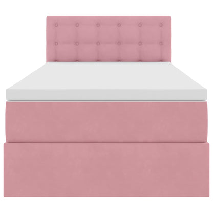Letto con Contenitore con materasso Rosa 100 x 200 cm Velluto