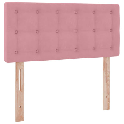 Letto con Contenitore con materasso Rosa 100 x 200 cm Velluto
