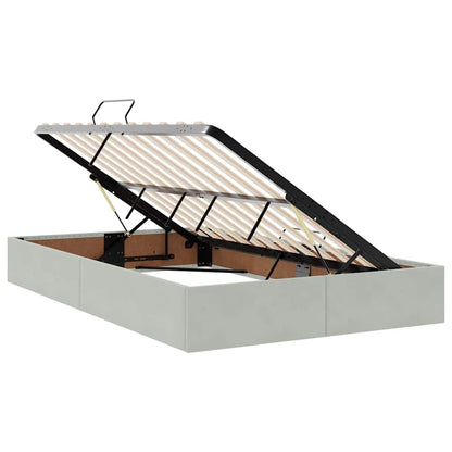 Letto con Contenitore Grigio chiaro 120 x 190 cm Velluto | homemem39