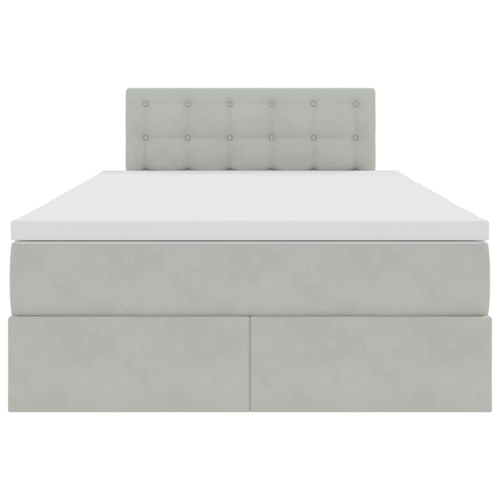 Letto con Contenitore Grigio chiaro 120 x 190 cm Velluto | homemem39