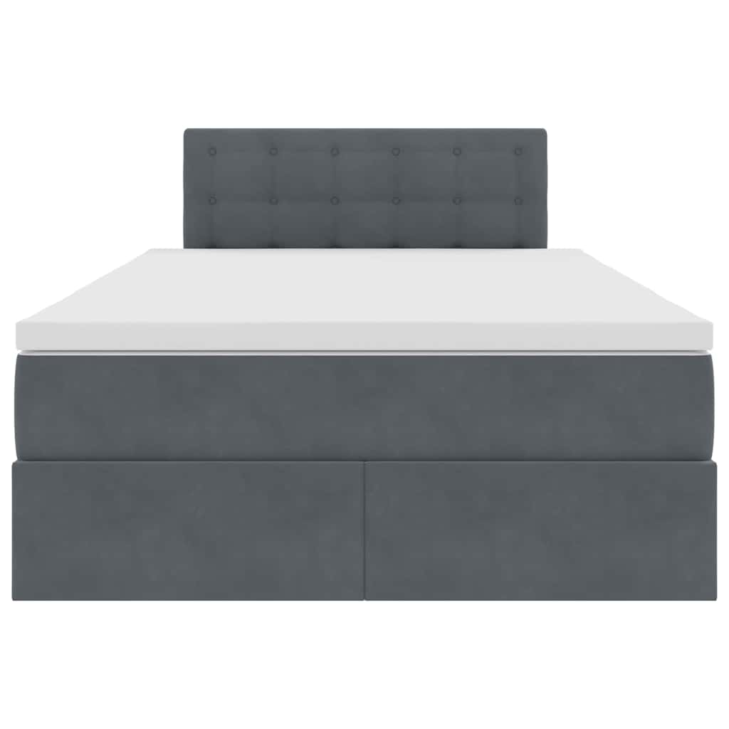 Letto con Contenitore Grigio scuro 120 x 190 cm Velluto | homemem39