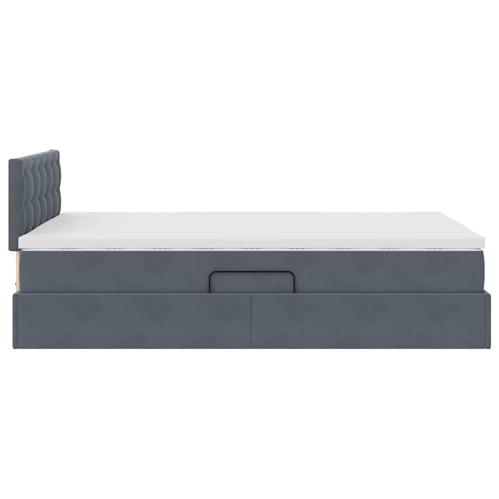 Letto con Contenitore Grigio scuro 120 x 200 cm Velluto | homemem39
