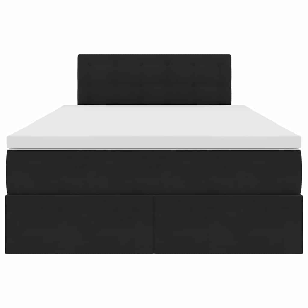 Letto con Contenitore con materasso Nero 120 x 200 cm Velluto