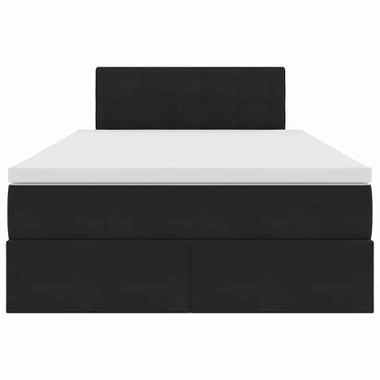 Letto con Contenitore con materasso Nero 120 x 200 cm Velluto