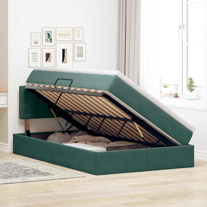 Letto con Contenitore Verde Scuro 120 x 200 cm Velluto