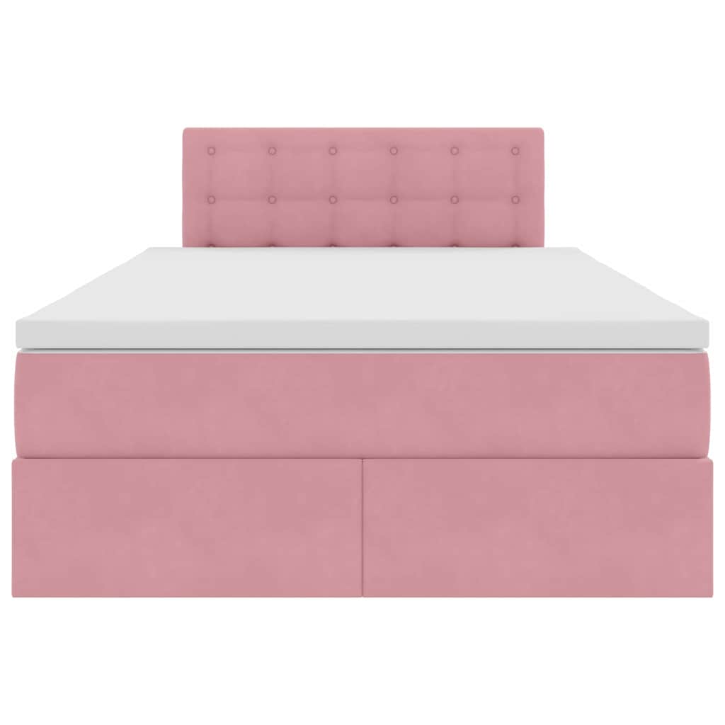 Letto con Contenitore con materasso Rosa 120 x 200 cm Velluto | homemem39