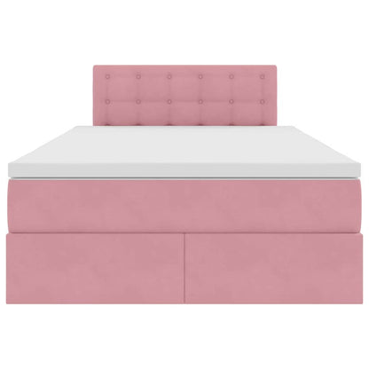 Letto con Contenitore con materasso Rosa 120 x 200 cm Velluto | homemem39