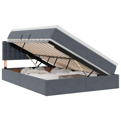 Letto con Contenitore Grigio scuro 140 x 190 cm Velluto | homemem39
