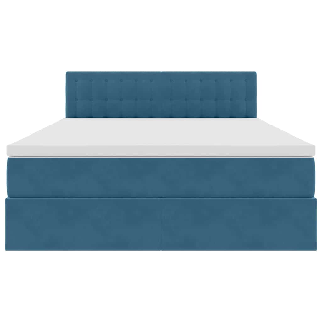 Letto con Contenitore Blu Scuro 140 x 190 cm Velluto | homemem39