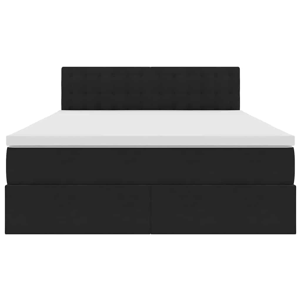 Letto con Contenitore con materasso Nero 140 x 200 cm Velluto | homemem39