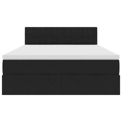 Letto con Contenitore con materasso Nero 140 x 200 cm Velluto | homemem39