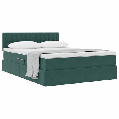 Letto con Contenitore Verde Scuro 140 x 200 cm Velluto | homemem39