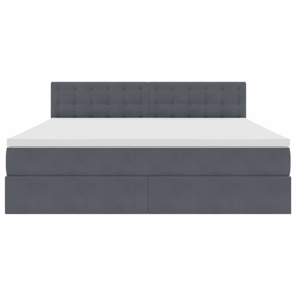 Letto con Contenitore Grigio scuro 160 x 200 cm Velluto | homemem39