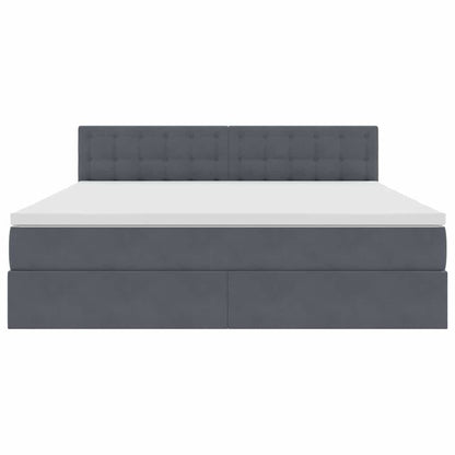 Letto con Contenitore Grigio scuro 180 x 200 cm Velluto | homemem39