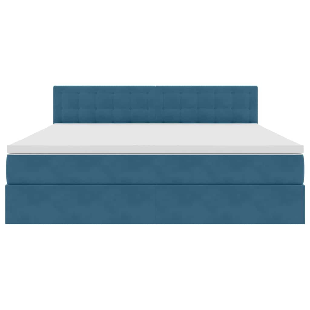 Letto con Contenitore Blu Scuro 180 x 200 cm Velluto