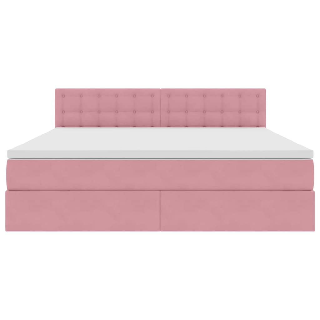 Letto con Contenitore con materasso Rosa 180 x 200 cm Velluto | homemem39
