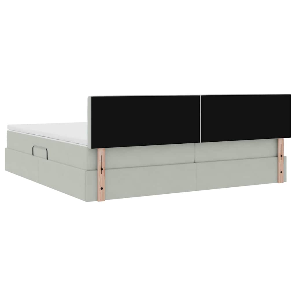 Letto con Contenitore Grigio chiaro 200 x 200 cm Velluto | homemem39