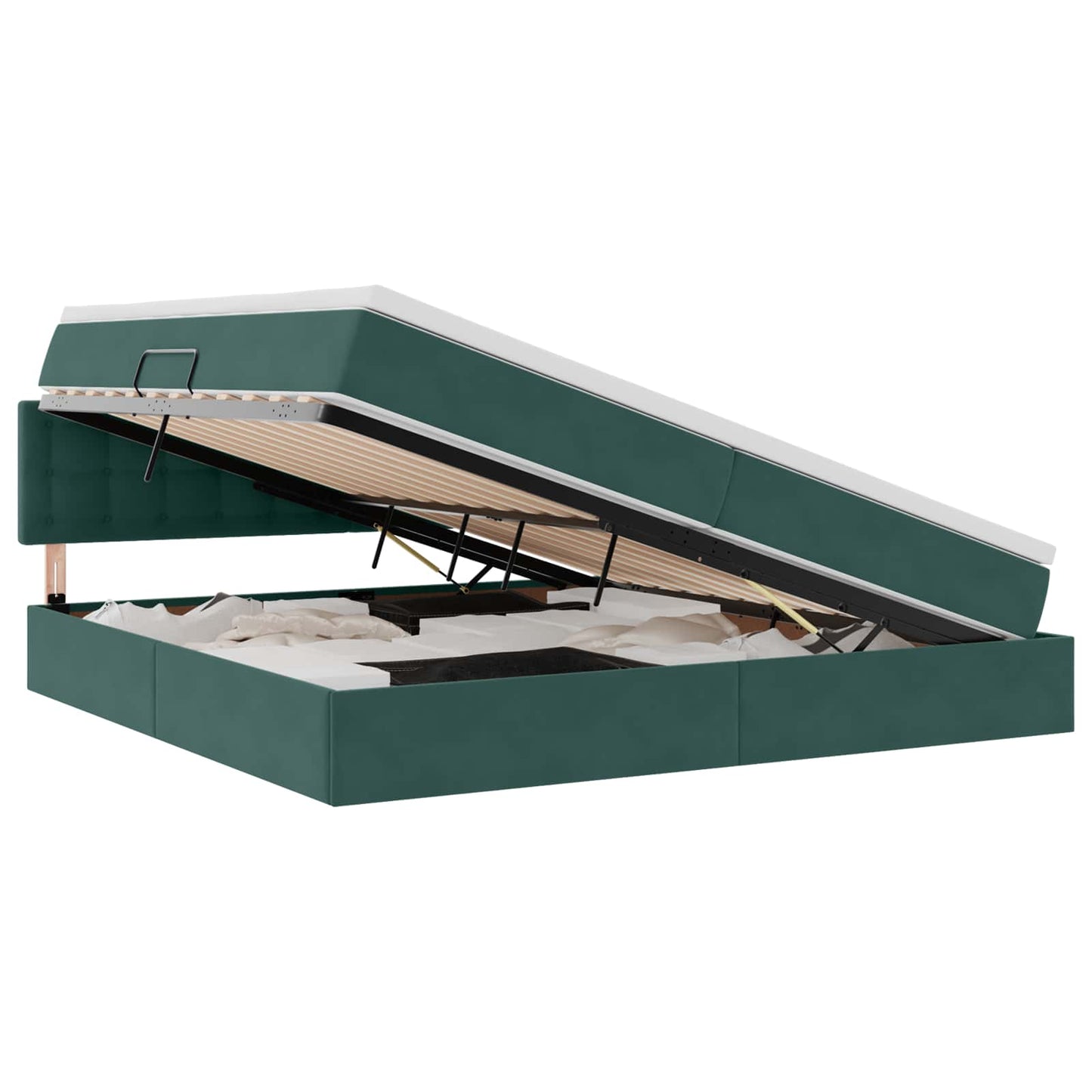 Letto con Contenitore Verde Scuro 200 x 200 cm Velluto