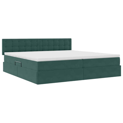 Letto con Contenitore Verde Scuro 200 x 200 cm Velluto