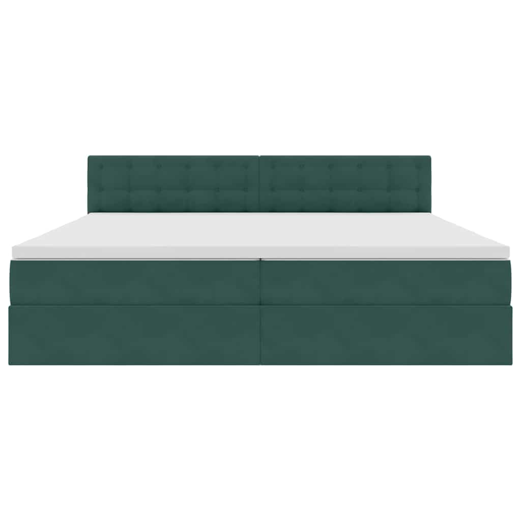 Letto con Contenitore Verde Scuro 200 x 200 cm Velluto