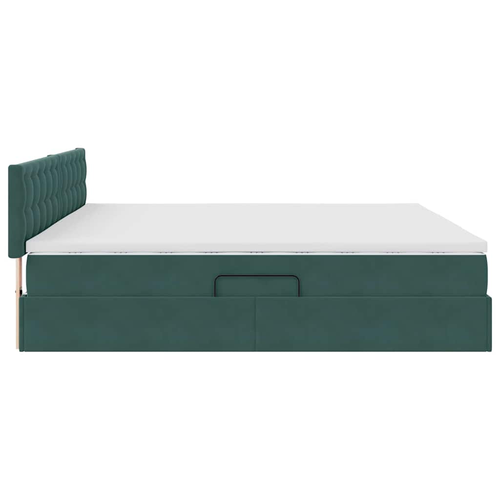 Letto con Contenitore Verde Scuro 200 x 200 cm Velluto