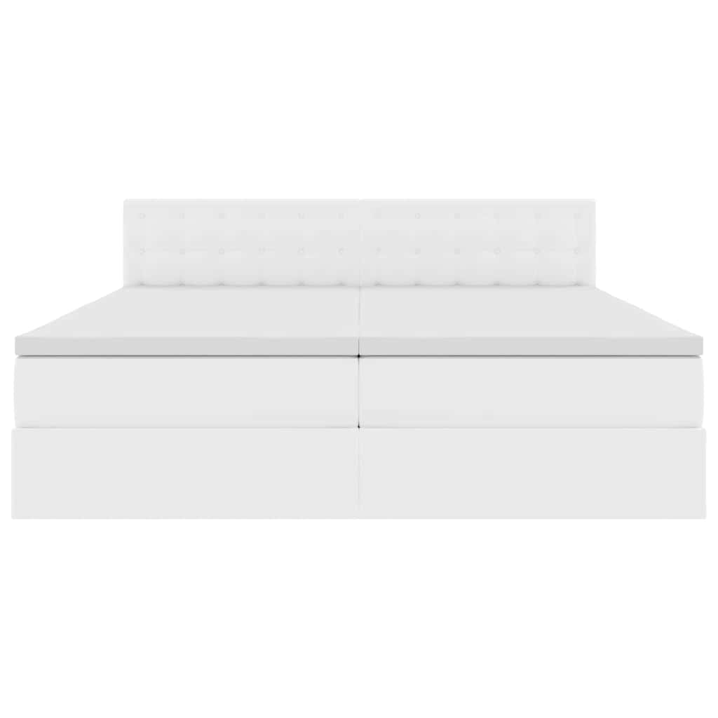 Letto con Contenitore Bianco Puro 180 x 200 cm Pelle Sintetica - homemem39