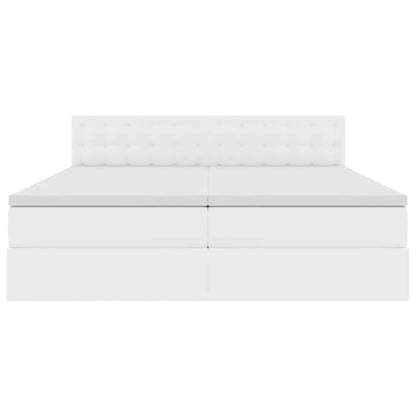 Letto con Contenitore Bianco Puro 180 x 200 cm Pelle Sintetica - homemem39